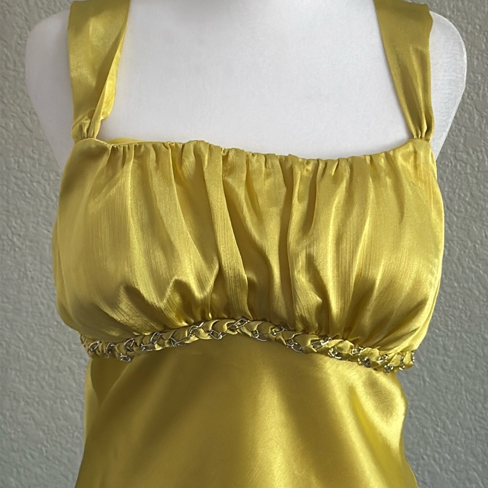 Bwear Yellow Ruched Fitted Tank Top XL - Picture 3 of 4